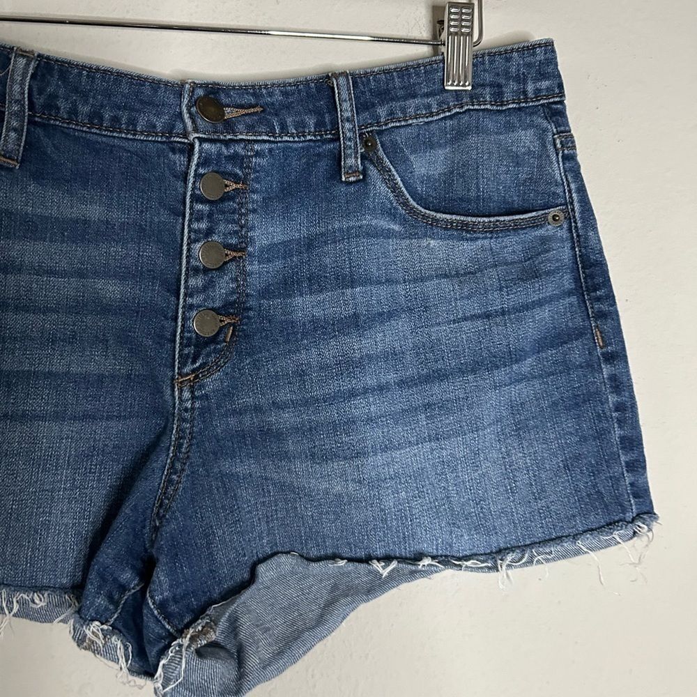 Universal Thread Button Fly Cut Off Jean Shorts S… - image 5